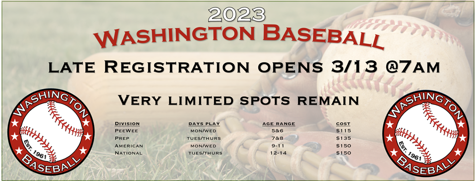 2023 Late Registration opens 3/13 @7am